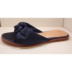 A New Day Women's Navy Stacia Knotted Satin Slide